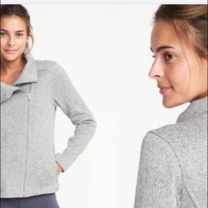 NWOT Old Navy Girls Gray Asymmetrical Zip Pocket Knit Jacket XL(14)